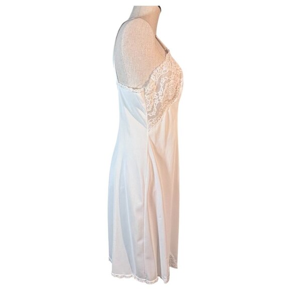 Vintage Wonder Maid White Full Slip Nylon Lace Bodice Size 38 Lingerie Adj Strap - Picture 3 of 8
